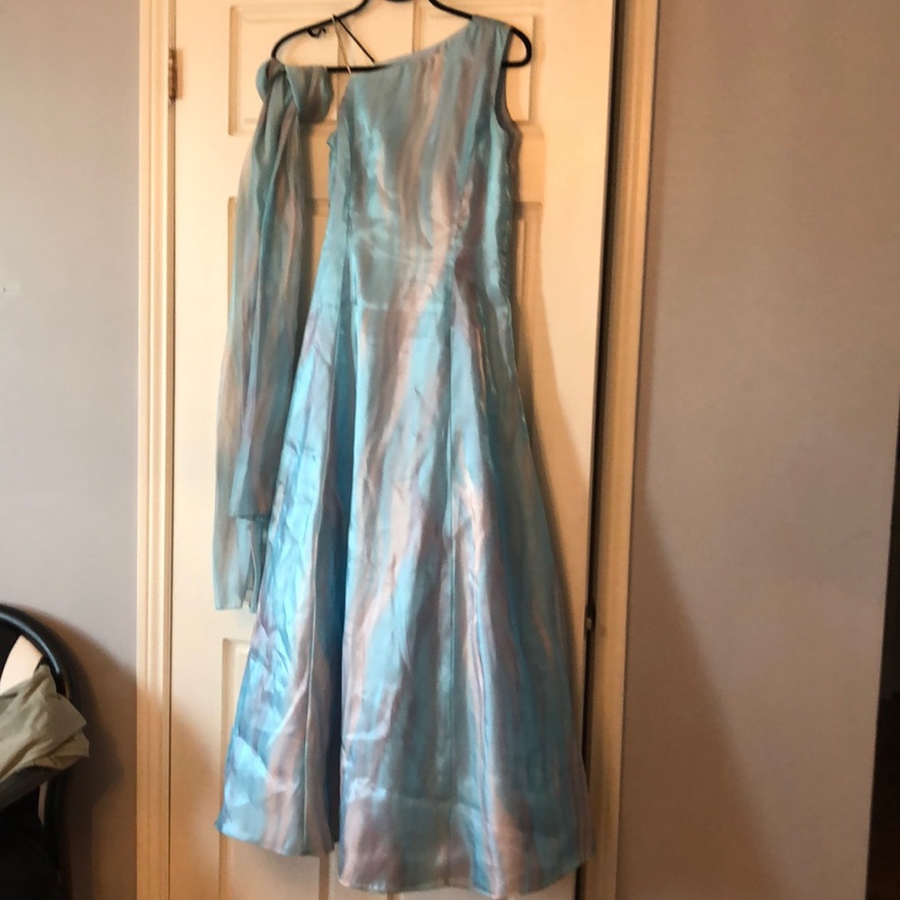 Young girls formal dress with matching scarf